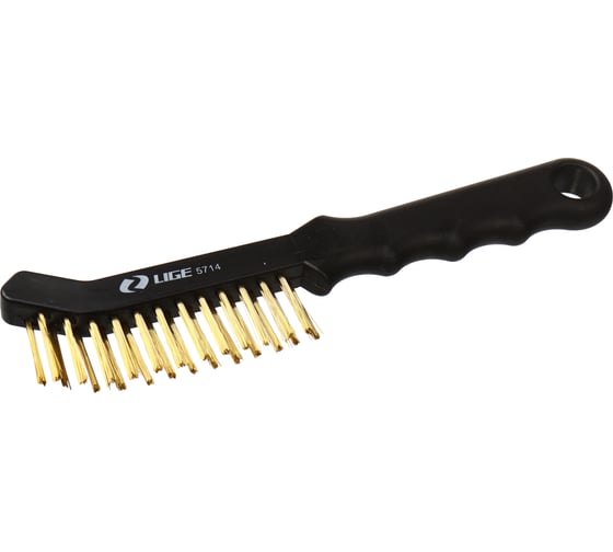 Щетка металлическая LIGE (латунь 2х13 рядов) с пластиковой рукояткой, L-225мм LG-5714 373686