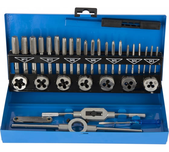 Набор метчиков и плашек Debever Machining Solutions М3-М12, 32 предмета, метрическая резьба, Standard DB-S-TDM5032