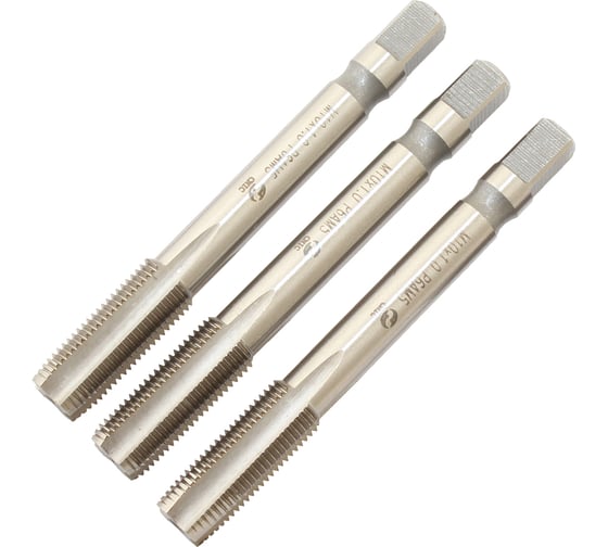 Метчик CNIC М10,0 х 1,0 м/р.Р6АМ5 набор из 3-х шт. для глухих и сквозных отверстий 76608