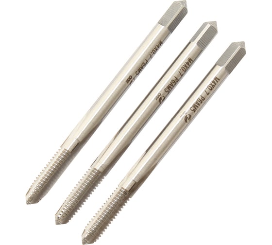 Метчик CNIC М 4,0 0,7 м/р.Р6АМ5 набор из 3-х шт. для глухих и сквозных отверстий 76594