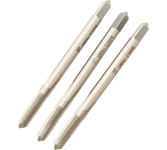 Метчик CNIC М 4,0х0,5 м/р.Р6АМ5 набор из 3-х шт. для глухих и сквозных отверстий 76596