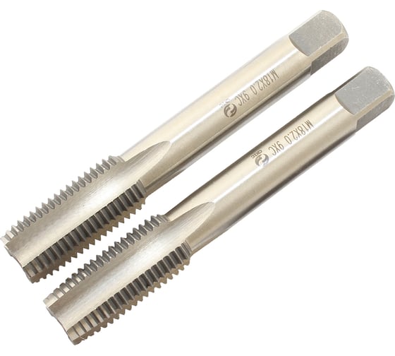 Метчик CNIC М18,0 х 2,0 9ХС ручной, набор из 2-х шт. для глухих и сквозных отверстий 76589