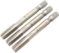 Метчик CNIC М10,0 х 1,25 м/р.Р6АМ5 набор из 3-х шт. для глухих и сквозных отверстий 76610