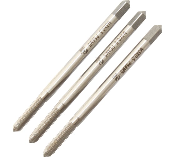 Метчик CNIC М 3,0 0,5 м/р.Р6АМ5 набор из 3-х шт. для глухих и сквозных отверстий 76591