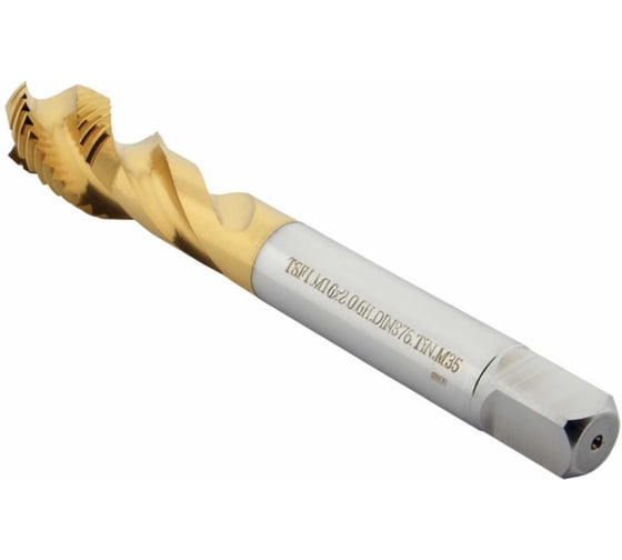 Метчик CNCINS М16х2,0 для глухих отверстий, DIN376, с покрытием TiN TSF1.M16х2,0.6H.DIN376.TiN.M35