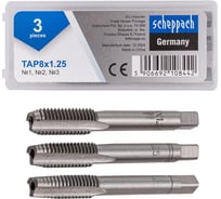 Метчик Scheppach M8x1,25 (3шт) Sch-TAP8x1,25(65179)