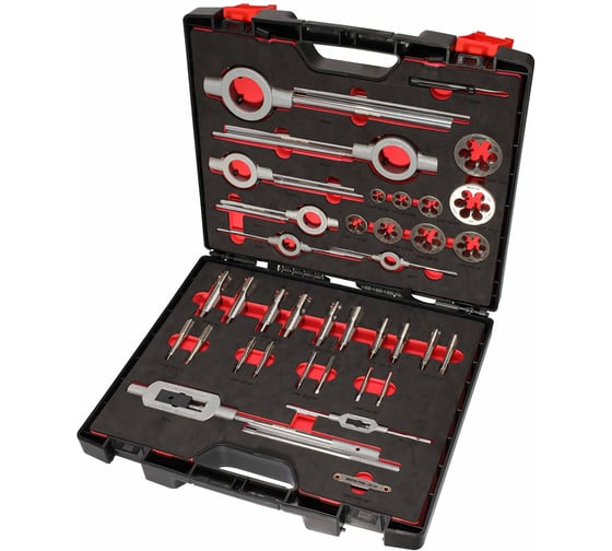 Набор метчиков и плашек MASTER-TOOL UNF 1/4 -1.0 HSS-G 37пр 1014901010006