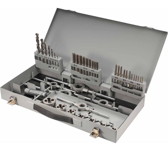 Набор метчиков и плашек MASTER-TOOL HSS-G M3 -M12 45пр 1017501010002