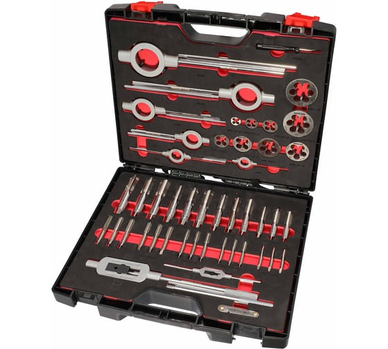 Набор метчиков и плашек MASTER-TOOL 46пр UNC 1/4 -1.0 HSS-G 1014901010005