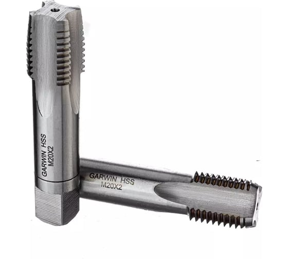 Метчики ручные GARWIN Mf20x2.0, DIN 2181, HSS, 6H, комплект из 2 штук GM-TF200200