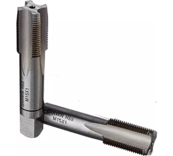 Метчики ручные GARWIN Mf15x1.0, DIN 2181, HSS, 6H, комплект из 2 штук GM-TF150100