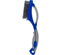 Кордщетка ручная  8-рядная, стальная, ДВУРУЧНАЯ КОБАЛЬТ 305 мм, пластиковая прорезиненная рукоятка 924-986