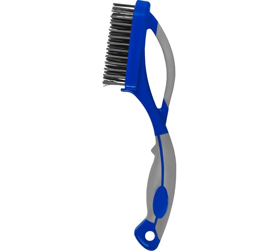 Кордщетка ручная  8-рядная, стальная, ДВУРУЧНАЯ КОБАЛЬТ 305 мм, пластиковая прорезиненная рукоятка 924-986