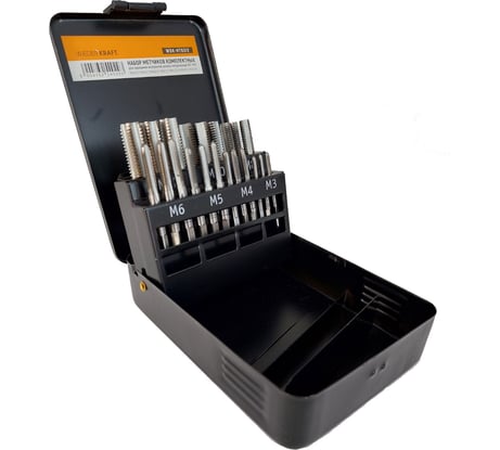 Набор комплектных метчиков WIEDERKRAFT М3-М12, 21 предмет WDK-HT0312