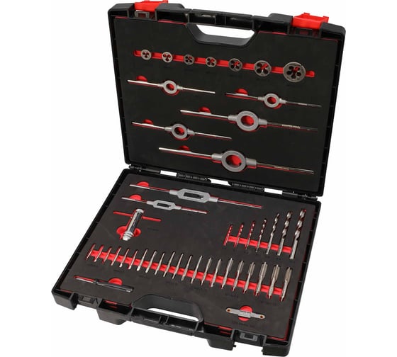 Набор метчиков и плашек MASTER-TOOL M3 -M12 HSS-G 45пр 1014901010002