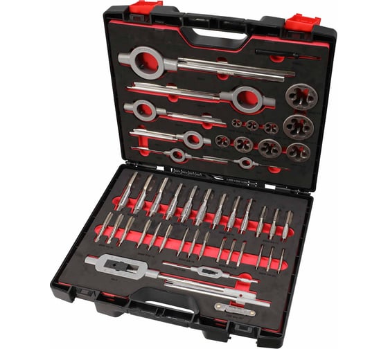 Набор метчиков и плашек MASTER-TOOL BSW 1/4 -1.0 HSS-G 46пр 1014901010007