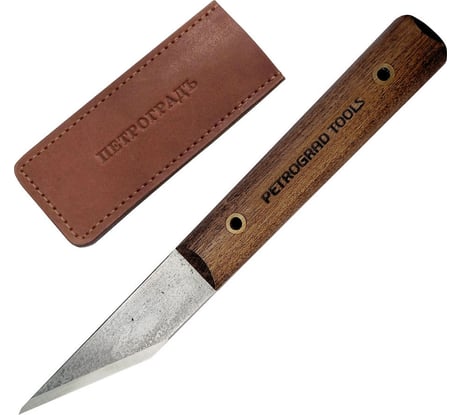 Ремесленный нож ПЕТРОГРАДЪ косая заточка 20град, двусторонняя заточка М00015594