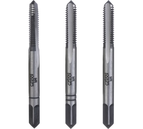 Набор метчиков из 3-х шт. Bucovice Tools М 4, шаг 0.7 мм 115CrV3 110040-3 1