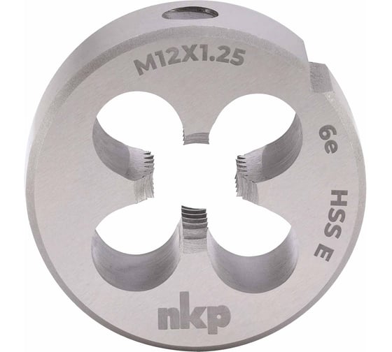 Плашка NKP М12 шаг 1.25мм DINEN22568 HSSE 6e 38х10мм 289122N