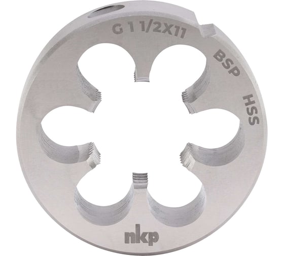 Плашка трубная NKP G(BSP) 1,1/2-11 DINEN24231 HSS 90x22мм 242112N 1