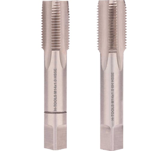 Метчик H-Tools М14 шаг 1.0мм комплект из 2х шт. DIN2181 HSSE 6h L-70мм a=9.0 235142EHT