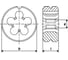 Плашка H-Tools М16 шаг 2.0мм DINEN22568 HSS-G 6g 45х18мм 237160TXHT 2