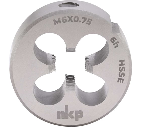 Плашка NKP М6 шаг 0.75мм DINEN22568 HSSE 6h 20х7мм 286061N