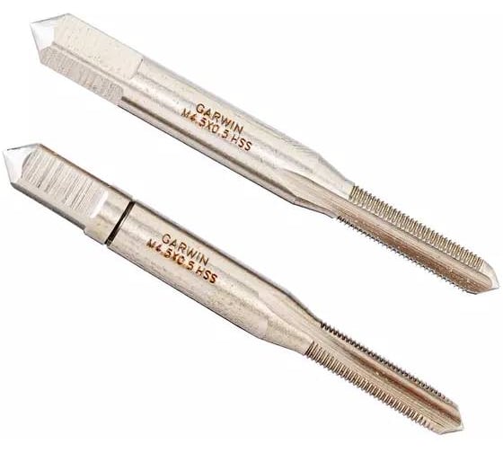 Метчики ручные GARWIN Mf4,5x0.5, DIN 2181, HSS, 6H, комплект из 2 штук GM-TF045050