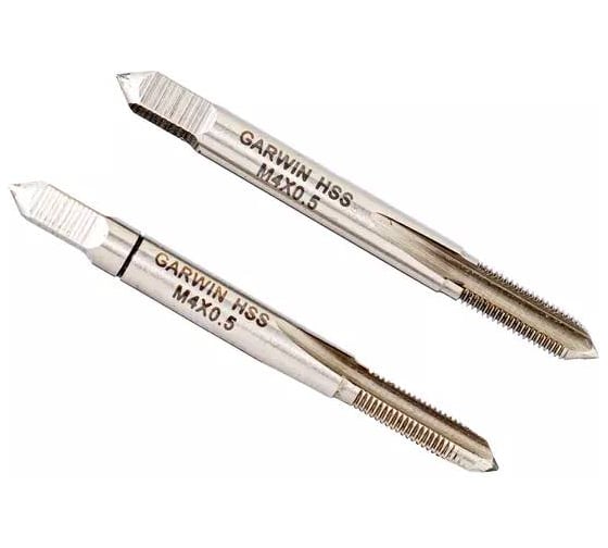 Метчики ручные GARWIN Mf4x0.5, DIN 2181, HSS, 6H, комплект из 2 штук GM-TF040050