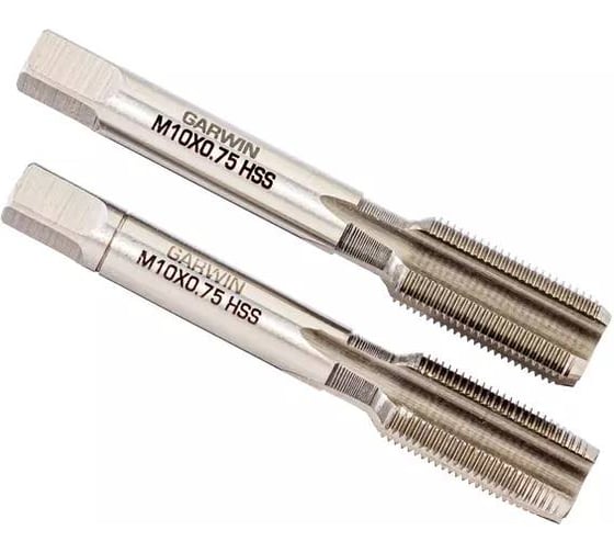 Метчики ручные GARWIN Mf10x0.75, DIN 2181, HSS, 6H, комплект из 2 штук GM-TF100075