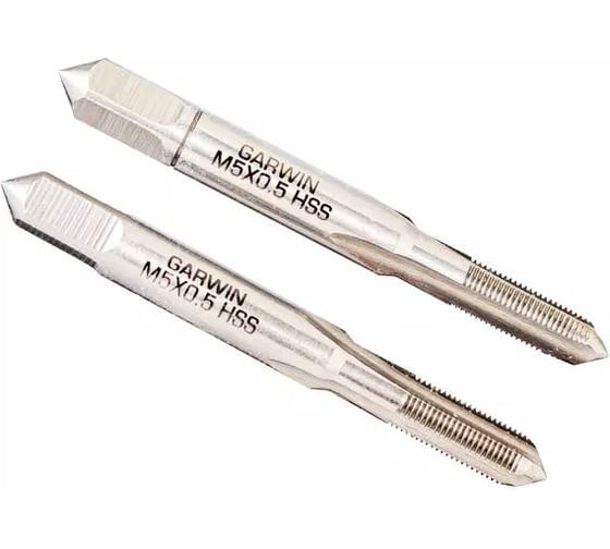 Метчики ручные GARWIN Mf5x0.5, DIN 2181, HSS, 6H, комплект из 2 штук GM-TF050050