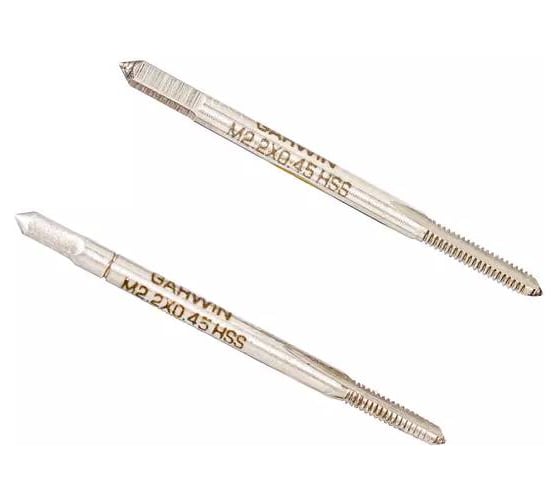 Метчики ручные GARWIN M2,2x0.45, DIN 352, HSS, 6H, комплект из 2 штук GM-TC022045