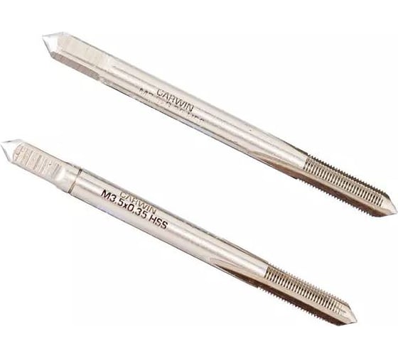Метчики ручные GARWIN Mf3,5x0.35, DIN 2181, HSS, 6H, комплект из 2 штук GM-TF035035