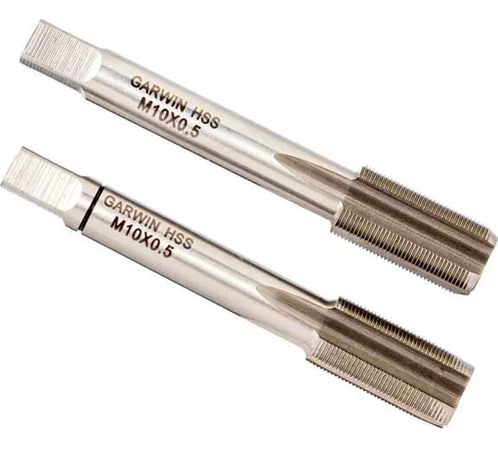 Метчики ручные GARWIN Mf10x0.5, DIN 2181, HSS, 6H, комплект из 2 штук GM-TF100050