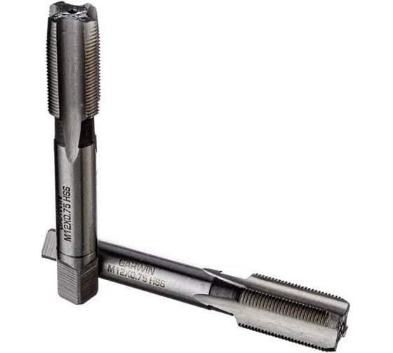 Метчики ручные GARWIN Mf12x0.75, DIN 2181, HSS, 6H, комплект из 2 штук GM-TF120075