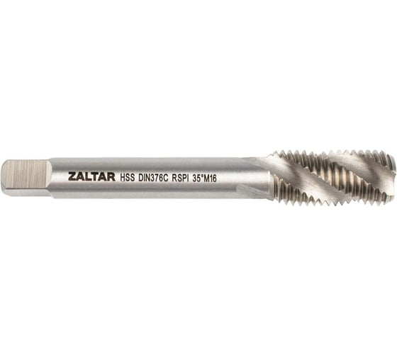 Метчик машинный ZALTAR HSS, DIN 376, 35 градусов RSP, M16 x 2.0, для глухих отверстий ZA-10359