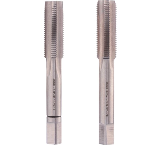Метчик H-Tools М7 шаг 0.75мм комплект из 2х шт. DIN2181 HSSE 6h L-50мм a=4.9 235071EHT