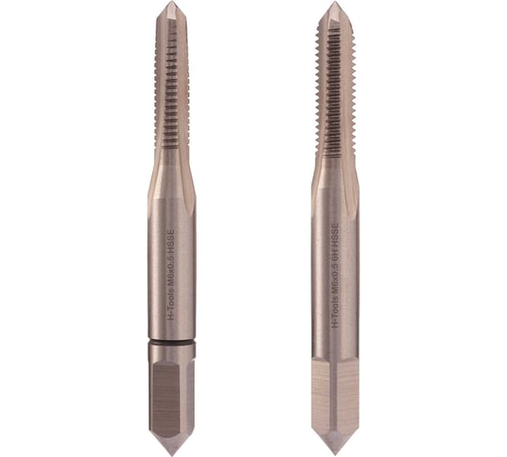 Метчик H-Tools М6 шаг 0.5мм комплект из 2х шт. DIN2181 HSSE 6h L-50мм a=4.9 235061EHT