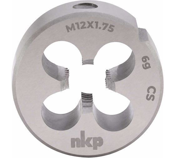Плашка NKP М12 шаг 1.75мм DINEN22568 115CrV3 6g 38х14мм 210120N