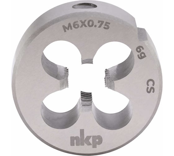 Плашка NKP М6 шаг 0.75мм DINEN22568 115CrV3 6g 20х7мм 210061N