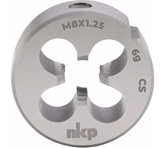 Плашка NKP М8 шаг 1.25мм DINEN22568 115CrV3 6g 25х9мм 210080N 1