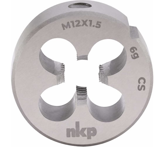Плашка NKP М12 шаг 1.5мм DINEN22568 115CrV3 6g 38х10мм 210121N