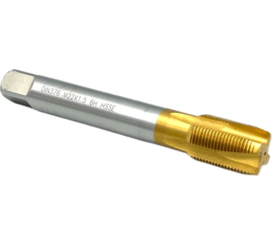 Машинно-ручной метчик для сквозных отверстий TORNERI М22x1.5 HSSE 6H DIN376 TiN 043920