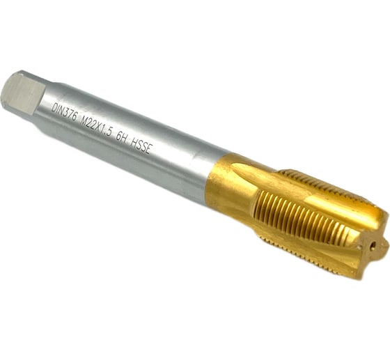 Машинно-ручной метчик для сквозных отверстий TORNERI М22x1.5 HSSE 6H DIN376 TiN 043920