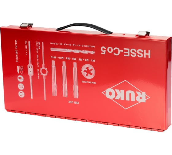 Резьбонарезной набор RUKO M3-M12 HSSE 44пр. 245030E