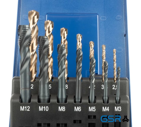 Набор машинных метчиков GSR С/RSP35 HSSE VAP DIN371/376 M3-M10/M12 14 предметов BRB08403028