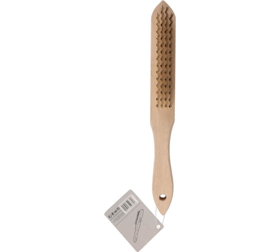 Корщетка KENDO сталь с медным покрытием, с деревянной ручкой 31504
