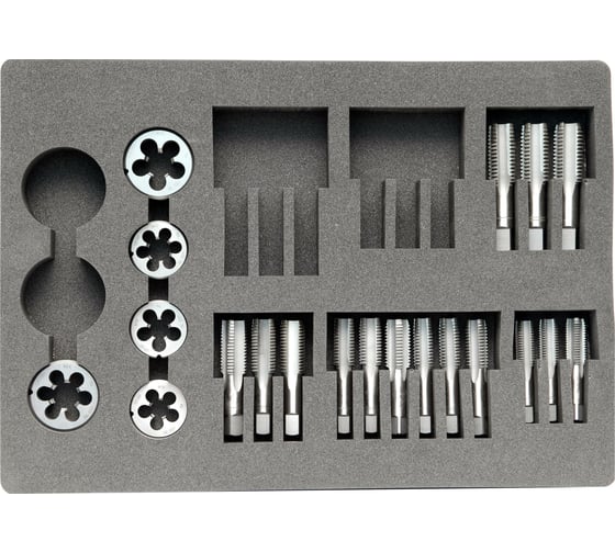 Набор метчиков и плашек Bucovice Tools M24 M3-M24, HSS, 60пр 340240