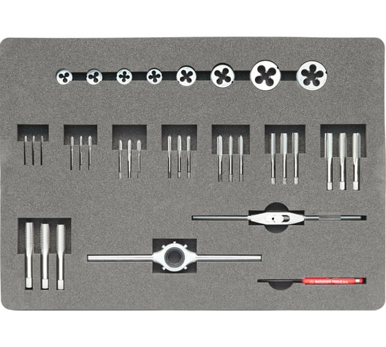 Набор метчиков и плашек Bucovice Tools M24 M3-M24, 115CrV3, 60пр 310240