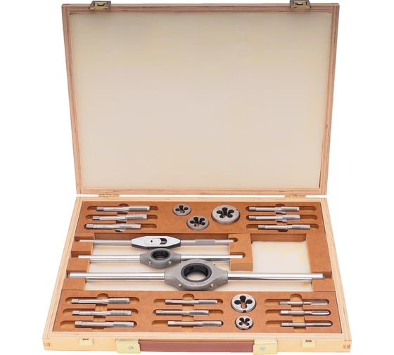 Набор метчиков и плашек Bucovice Tools UNC 1/4-1/2, HSS, 25пр 345100